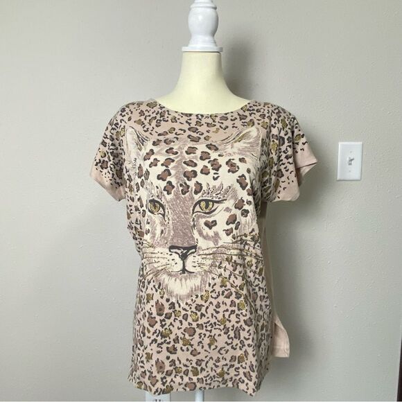 Vintage 80's East River Clothing Co. Leopard Print Glittery Top Women's Size L - Picture 4 of 16